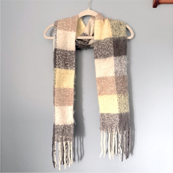 Accessories - 5/$20 Plaid Fringe Scarf in Neutral Tones